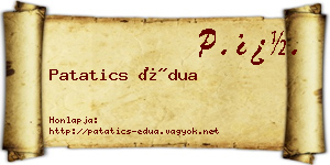 Patatics Édua névjegykártya